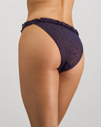 Wrapped In Stardust Tanga in PURPLE VELVET. Flat lay back view