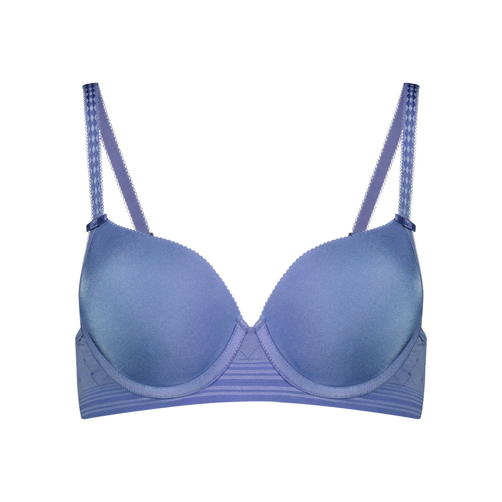 Bendon Body Contour Bra in COLONY BLUE. Flat lay front view