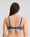 Model wears Juniper Underwire Bra in SURF THE WEB. On body back view