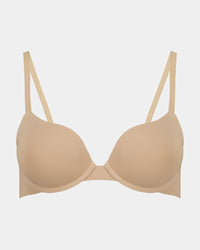 Bendon Essentials Push Up Bra in LATTE. Flat lay front view