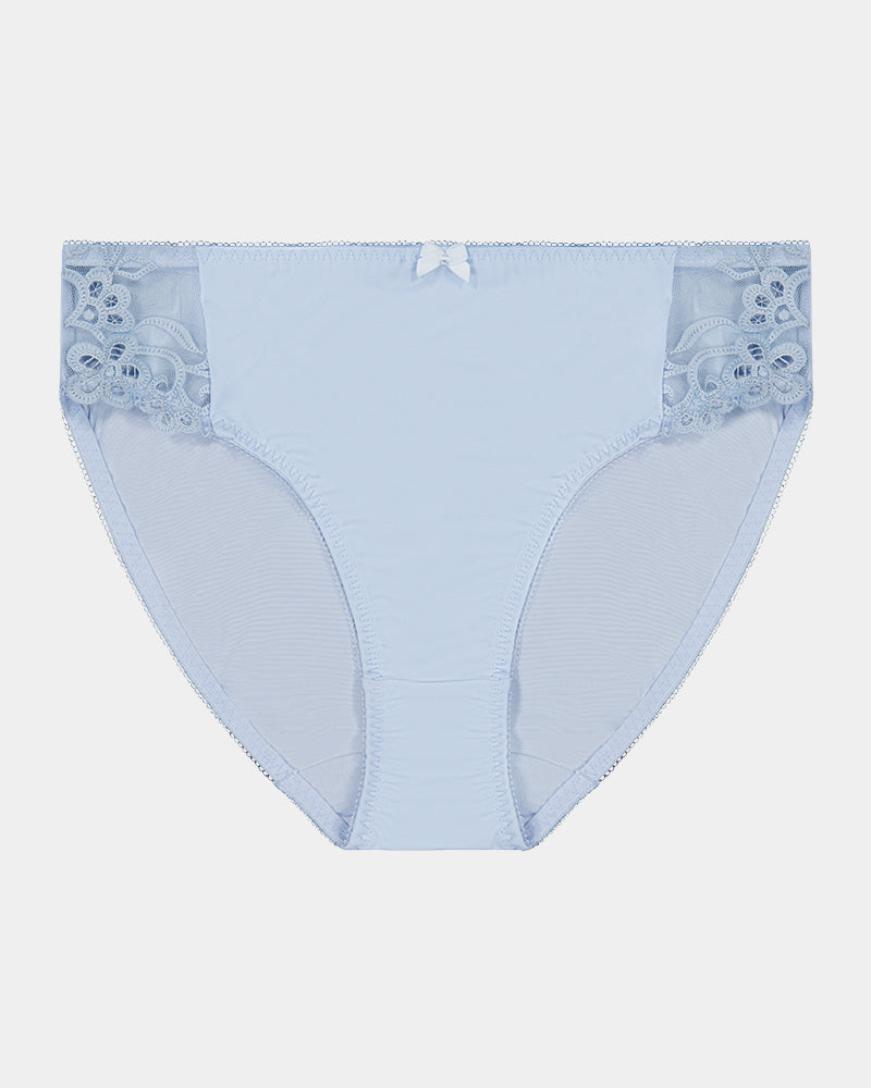 Coral High Cut Brief in SKYWAY. Flat lay front view