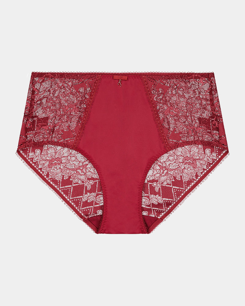 Daring Full Brief in TIBETAN RED. Flat lay front view