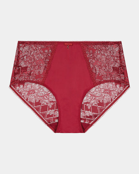 Daring Full Brief in TIBETAN RED. Flat lay front view