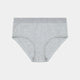 Cotton Logo Full Brief in GREY MARL. Flat lay front view