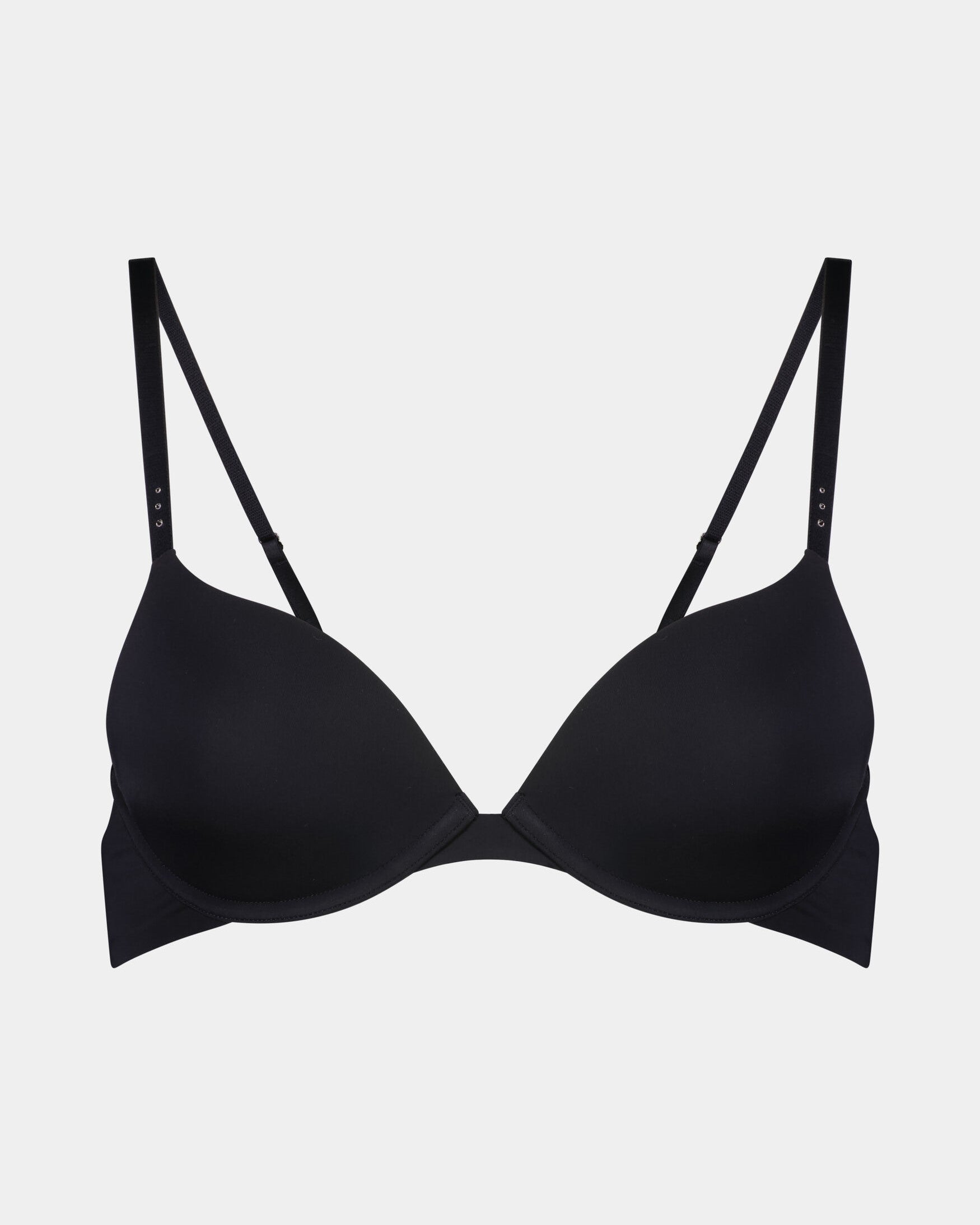 My Fit Smooth Push Up Bra in BLACK. Flat lay front view