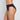Model wears Seamless High Cut Brief in BLACK. On body side view