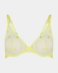 Sunlit Underwire Bra in LEMON MERINGUE. Flat lay front view