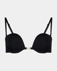 Infinity Multiway Convertible Bra in BLACK. Flat lay front view