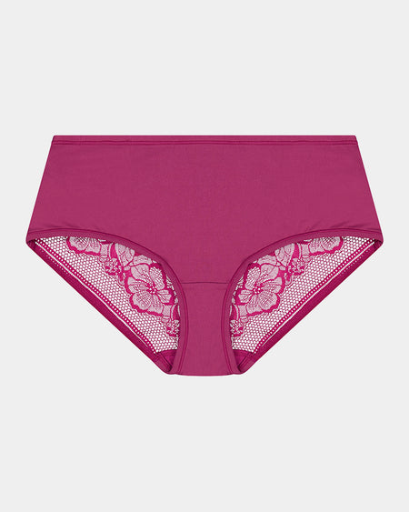 Effortless Lace Midi in BEAUJOLAIS. Flat lay front view