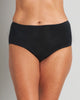 Model wears Au Naturel Full Brief in BLACK. On body front view