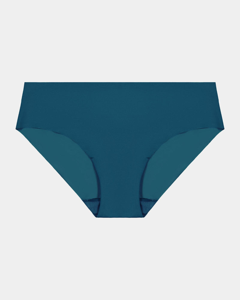 No Show Bikini in MOROCCAN BLUE. Flat lay front view