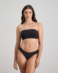 Extra-Ordinary Bandeau in BLACK. Flat lay back view