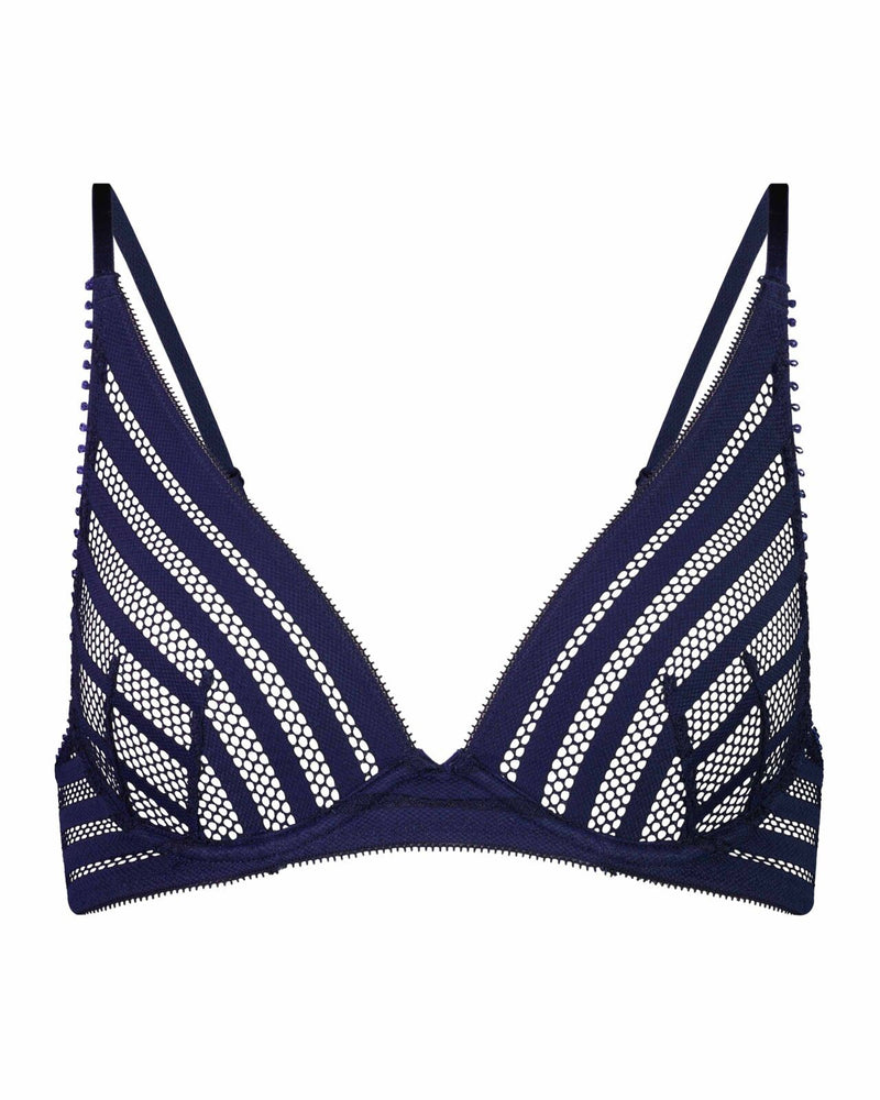 Morning Lola Underwire Bra in PEACOAT. Flat lay front view
