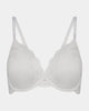 My Fit Lace Contour Bra in WHITE. Flat lay front view
