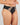 Model wears Magnetism High Cut Brief in BLACK/LATTE. On body side view