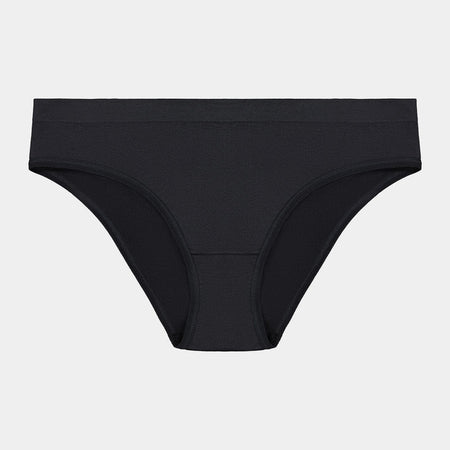 Seamless Bikini in BLACK. Flat lay front view