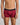 Model wears Retros Print Mens Trunk in DISRUPTED SPOT PRINT. On body front view