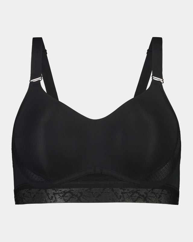 Bendon Breathe Contour Bra in BLACK. Flat lay front view