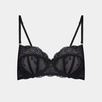 Sofia Underwire Bra in BLACK. Flat lay front view