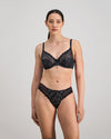 Yvette Underwire Bra in BLACK. Feature shot