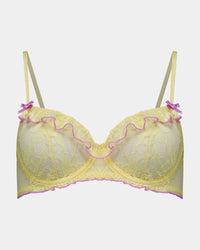 Sundae Underwire Bra in LEMON MERINGUE. Flat lay front view
