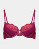 Amara Contour Bra in BEAUJOLAIS. Flat lay front view