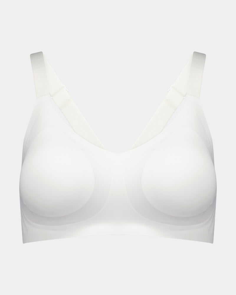 Comfit Collection Wire Free Bra in WHITE. Flat lay front view