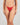 Model wears Wrapped In Bows Thong in SALSA. On body front view