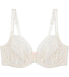 Ece Queen Underwire Bra in GARDENIA/SOFT PINK. Flat lay front view