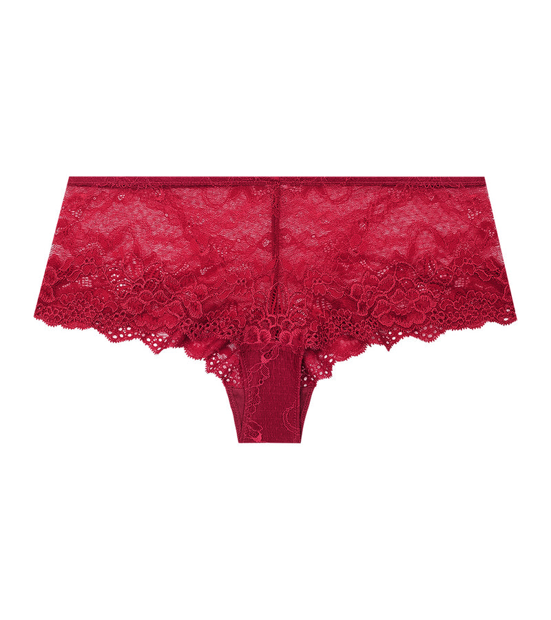 My Fit Lace Brazilian in JESTER RED. Flat lay front view
