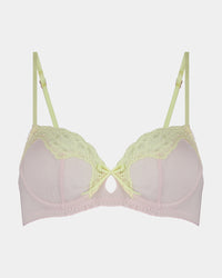 Dreamer Underwire Bra in PALE LILAC. Flat lay front view