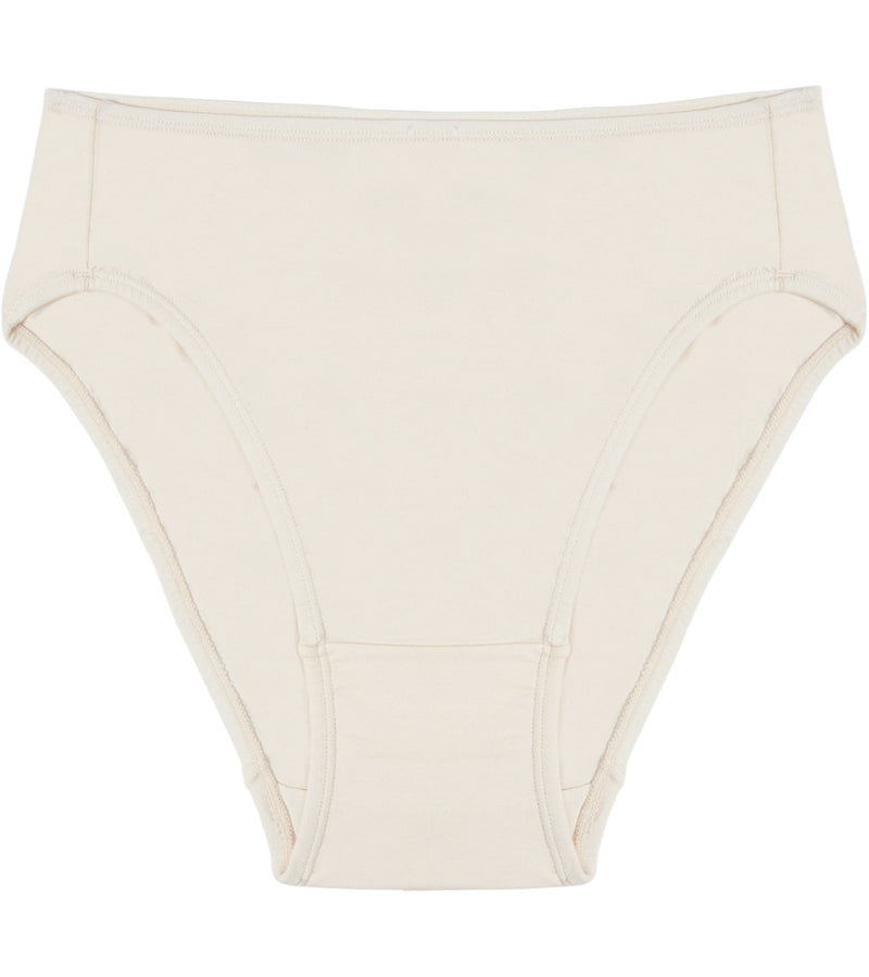 Freestyle High Cut Brief in CHAMPAGNE. Flat lay front view