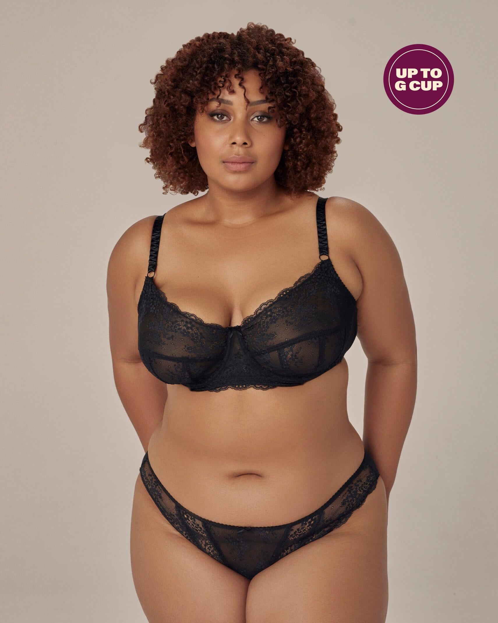 Sofia Underwire Bra in BLACK. Feature shot