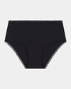 Stretch Cotton Full Brief in BLACK. Flat lay front view