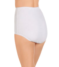 Model wears Plain Pants Full Brief in WHITE. On body back view