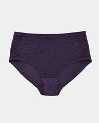 Harbour Full Brief in PURPLE VELVET. Flat lay front view