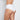 Model wears Seamless Full Brief in WHITE. On body back view