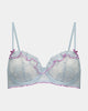 Sundae Underwire Bra in OMPHALODES. Flat lay front view
