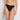 Model wears Lace Trim High Cut Brief in BLACK. On body front view