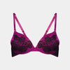Sensuale Push Up Bra in RASPBERRY RADIANCE/BLACK. Flat lay front view