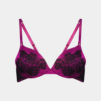 Sensuale Push Up Bra in RASPBERRY RADIANCE/BLACK. Flat lay front view