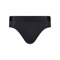 Bamboo Mens Brief in BLACK. Flat lay front view