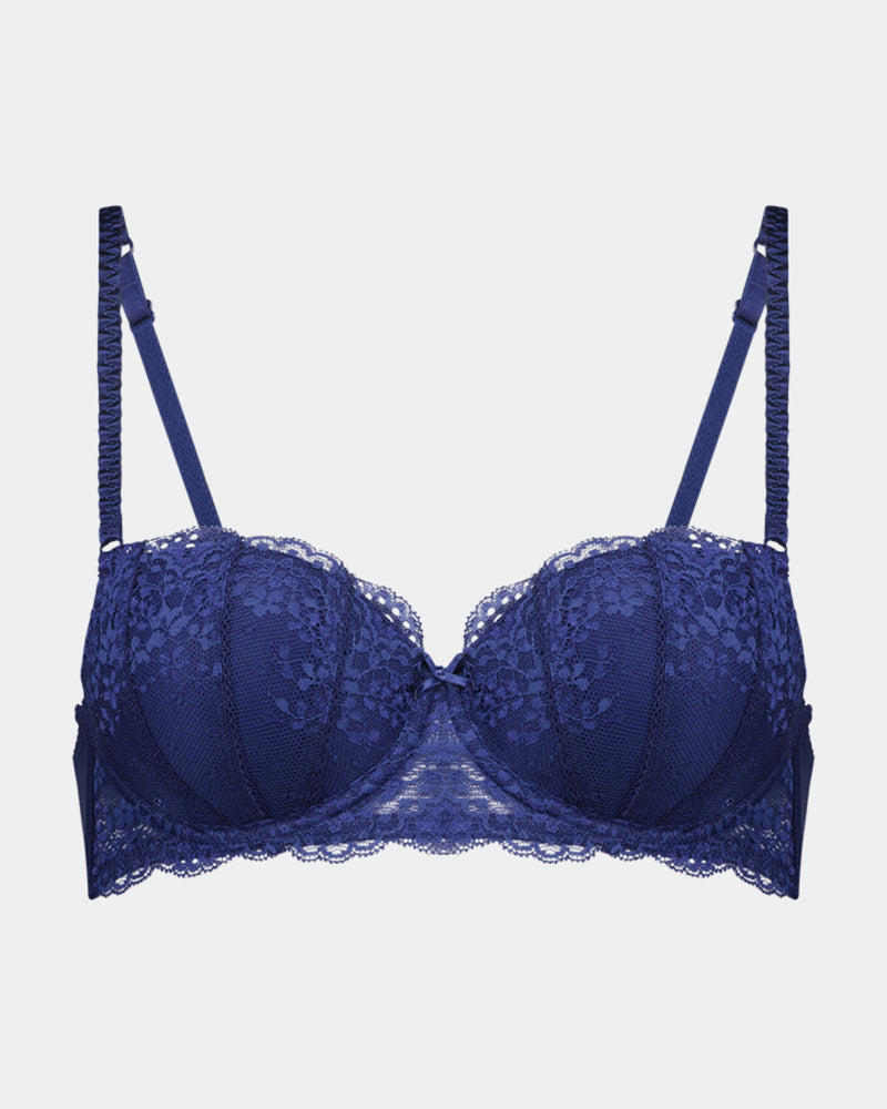 Sofia Contour Bra in Medieval Blue. Flat lay front view