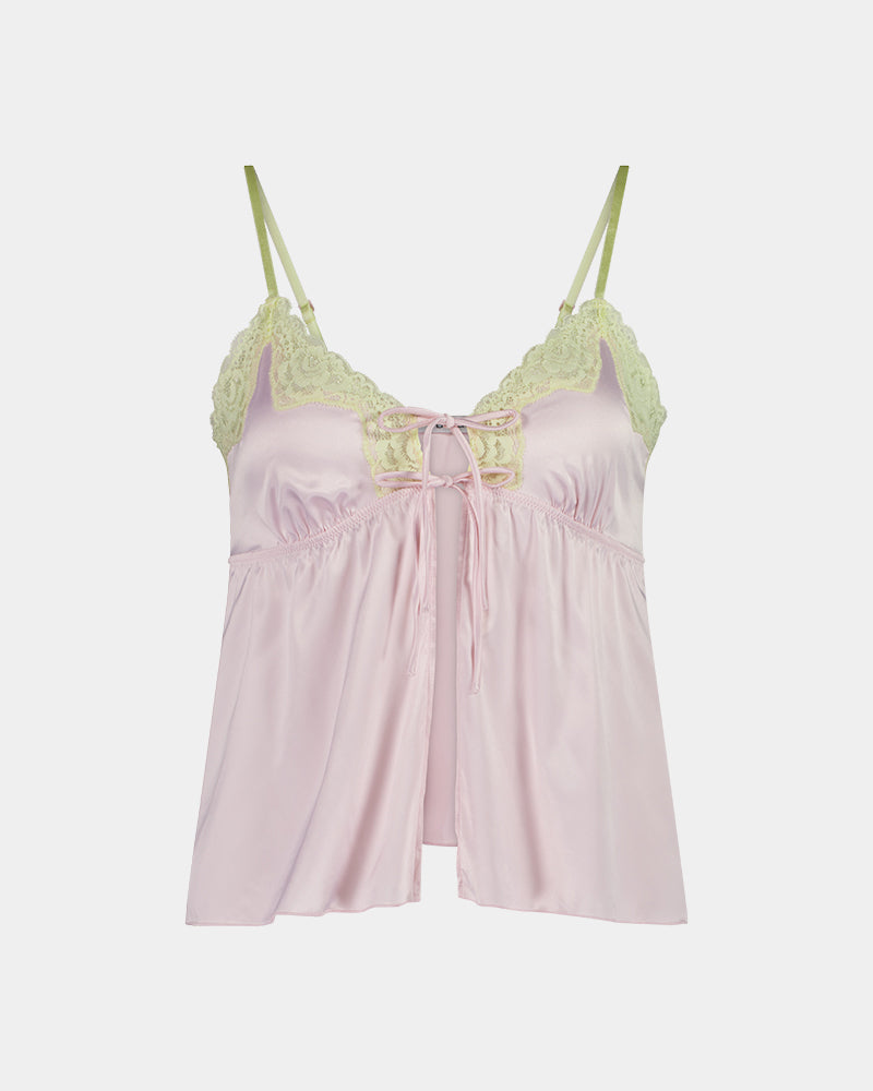Dreamer Camisole in PALE LILAC. Flat lay front view