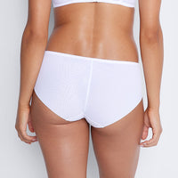 Model wears Sofia Midi in BRIGHT WHITE. On body back view