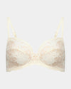 Wistful Bloom Underwire Bra in LATTE/EGRET. Flat lay front view