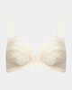 Wistful Bloom Underwire Bra in LATTE/EGRET. Flat lay front view