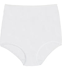 Plain Pants Full Brief in WHITE. Flat lay front view