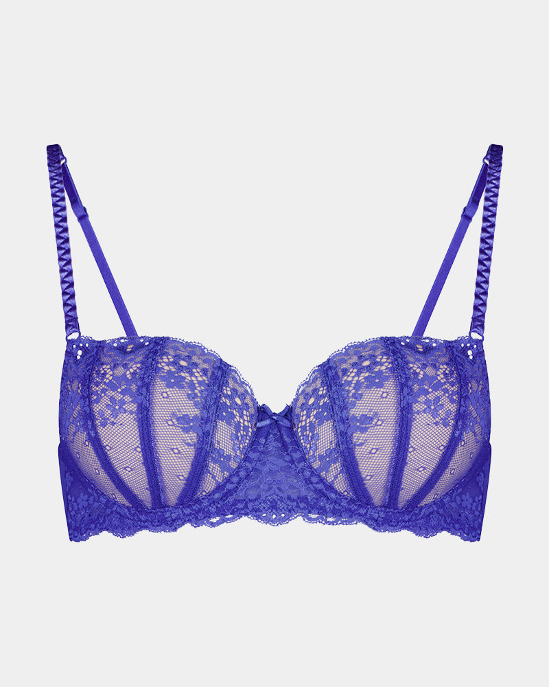 Sofia Contour Bra in DAZZLING BLUE. Flat lay front view