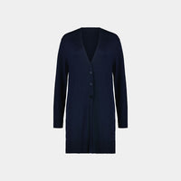 Halley Cardigan in REFLECTING POND. Flat lay front view